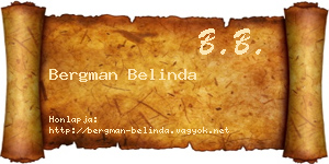 Bergman Belinda névjegykártya